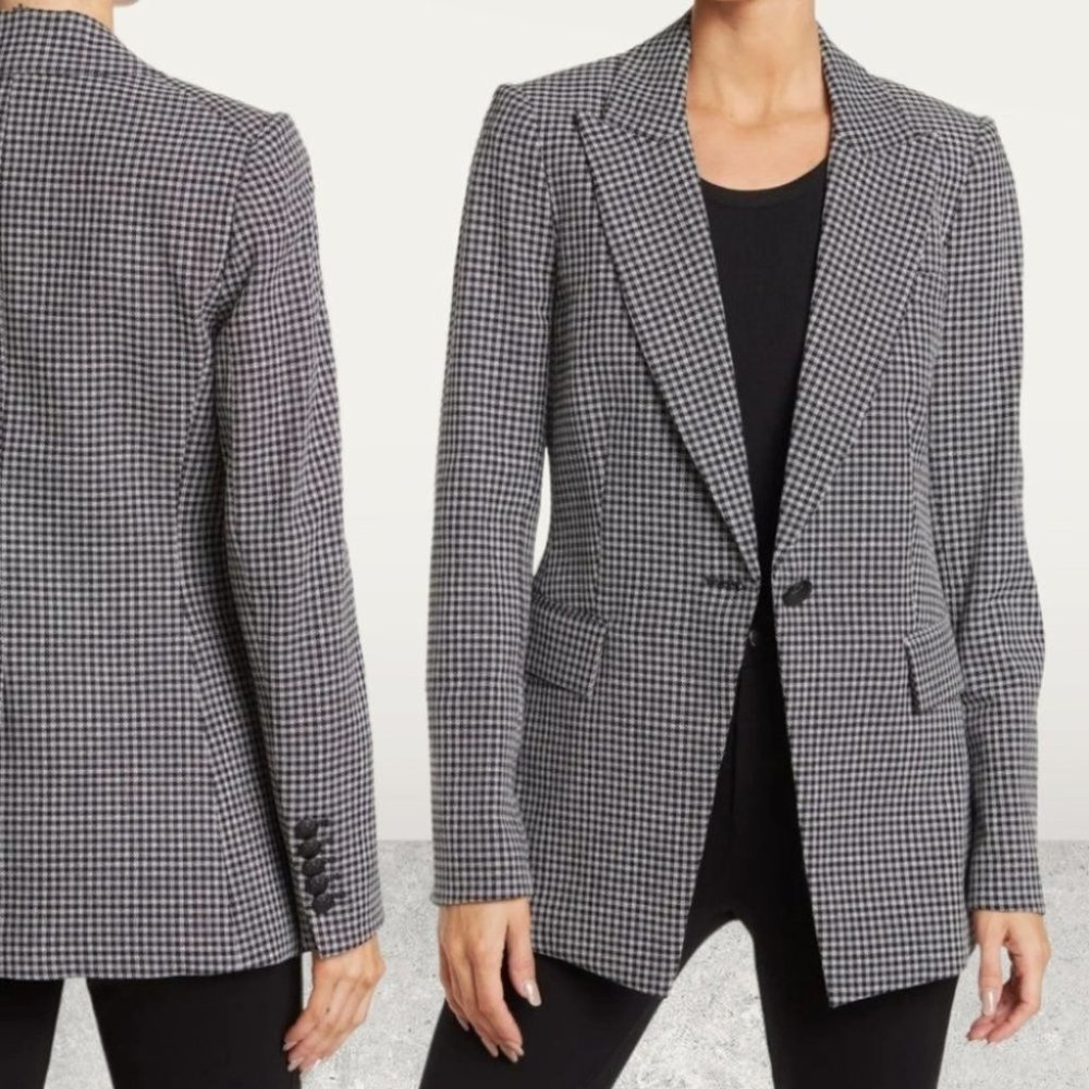 NWT! VERONICA BEARD LONG & LEAN Houndstooth DICKEY JACKET Size 8 - Picture 5 of 16